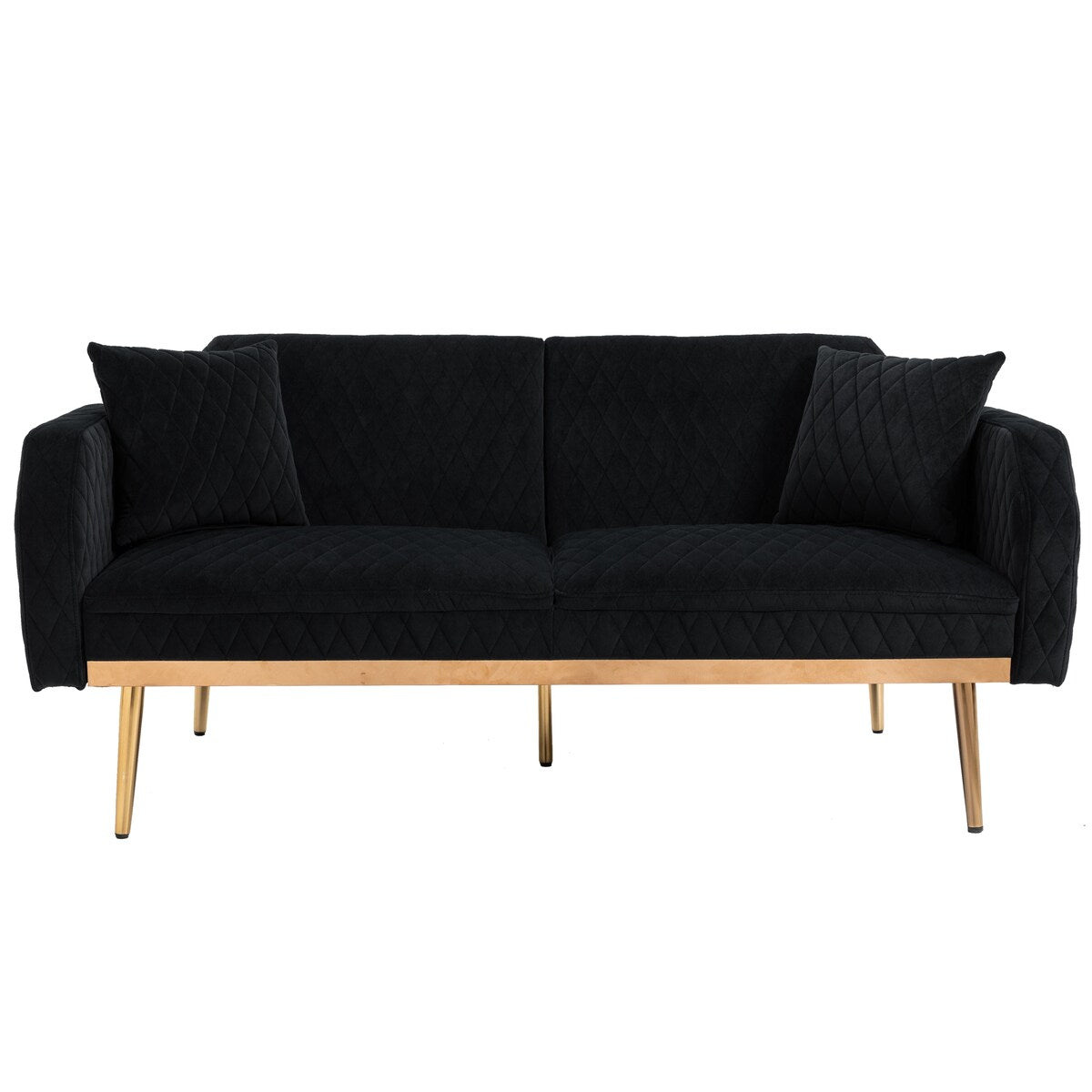 66.14" Loveseat Sofa Velvet Convertible Futon Sofa & Sofa Bed Upholstered Accent Sofa