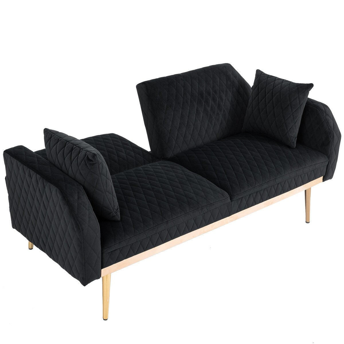 66.14" Loveseat Sofa Velvet Convertible Futon Sofa & Sofa Bed Upholstered Accent Sofa