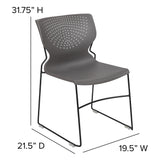 661 lb. Capacity Full Back Stack Chair with Powder Coated Frame
