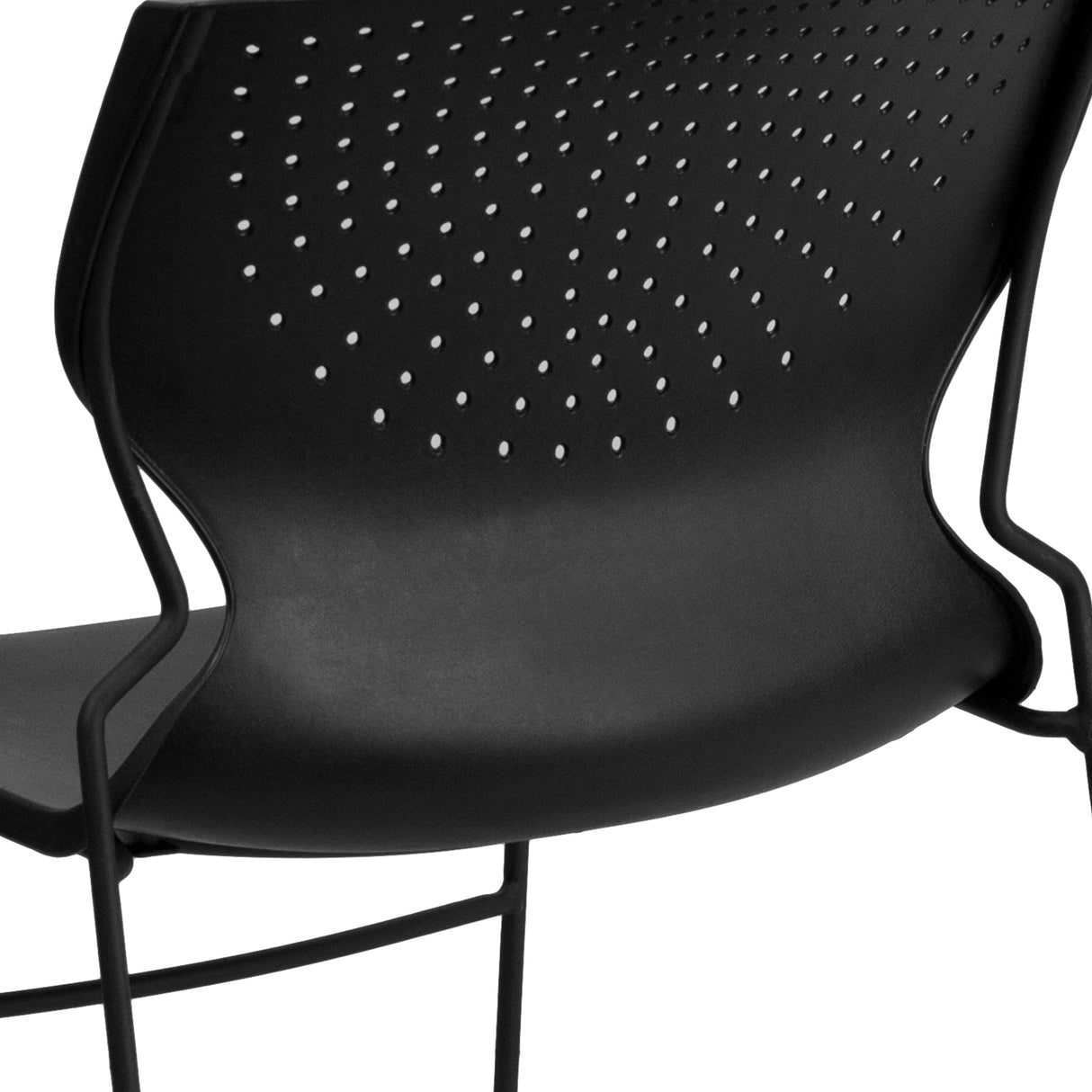 661 lb. Capacity Full Back Stack Chair with Powder Coated Frame