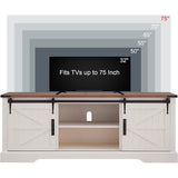 Farmhouse Wood TV Stand, Rustic Entertainment Center, Console Cabinet - n/a