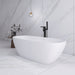 67 in. Solid Surface Freestanding Flatbottom Non-Whirlpool Bathtub in Matte White