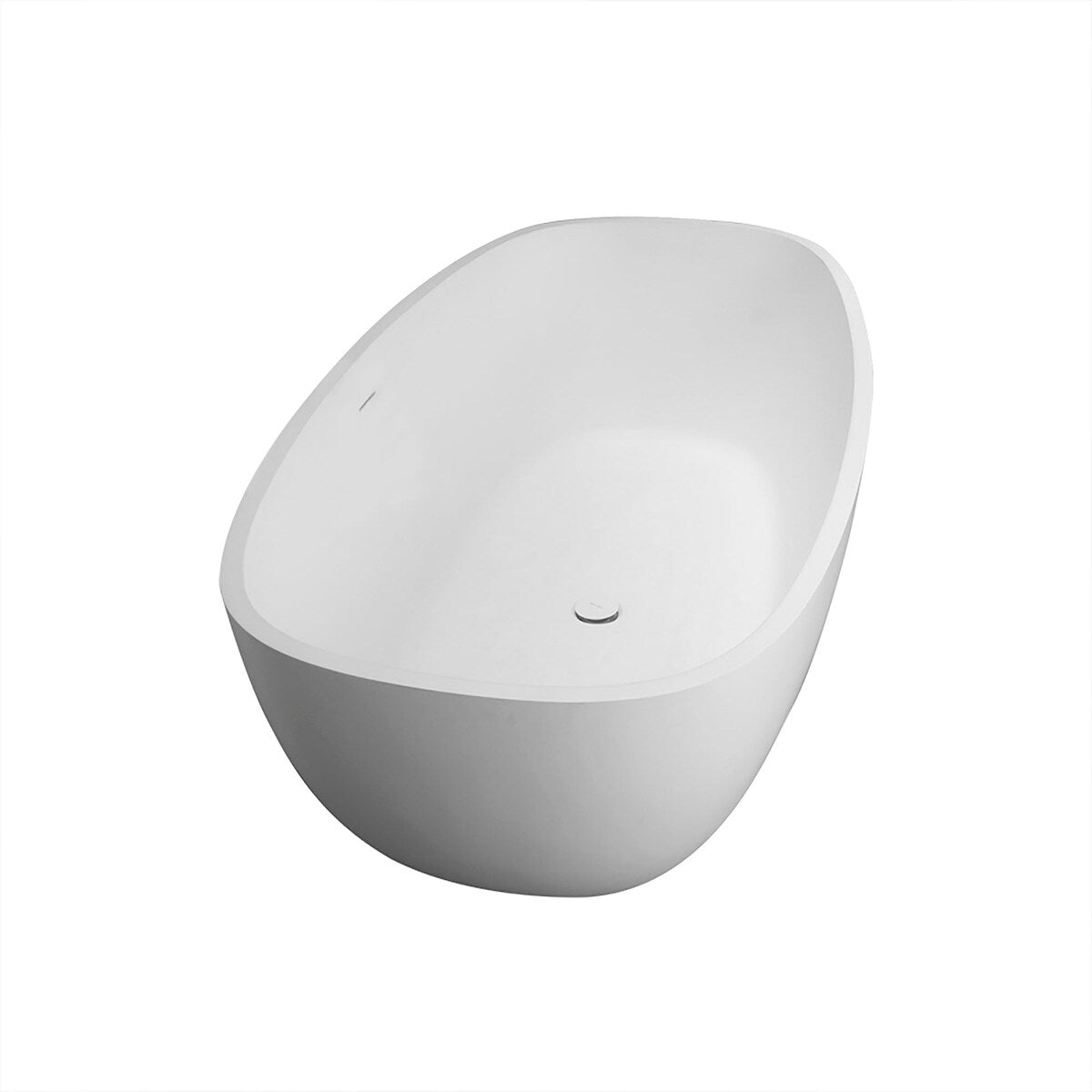 67 in. Solid Surface Freestanding Flatbottom Non-Whirlpool Bathtub in Matte White