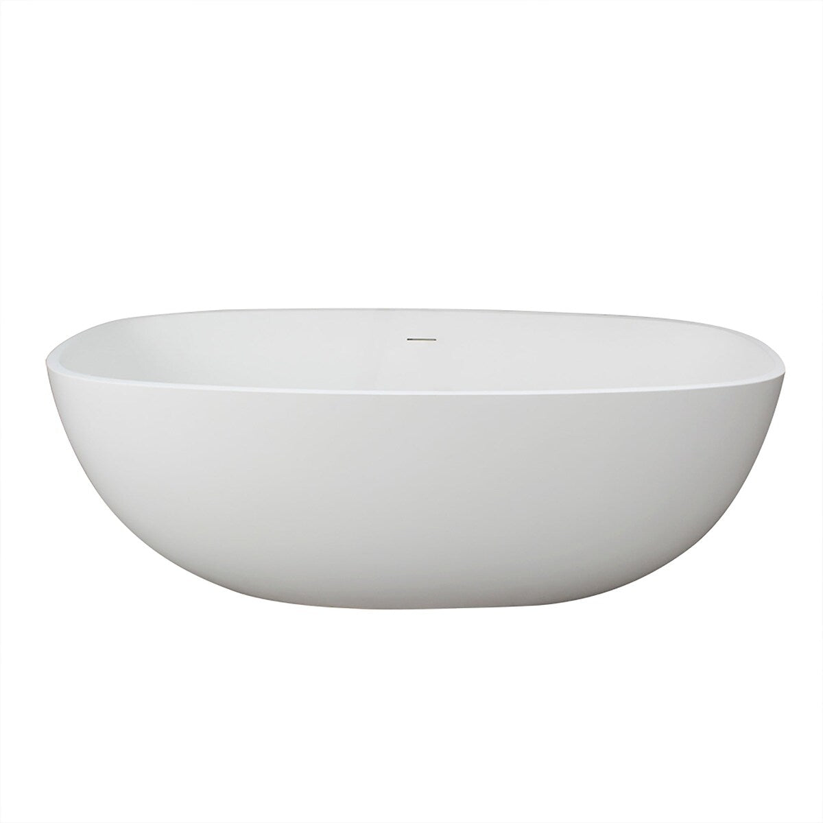 67 in. Solid Surface Freestanding Flatbottom Non-Whirlpool Bathtub in Matte White