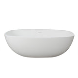 67 in. Solid Surface Freestanding Flatbottom Non-Whirlpool Bathtub in Matte White
