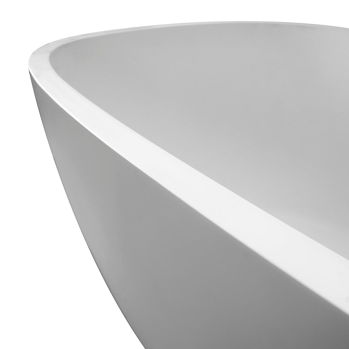 67 in. Solid Surface Freestanding Flatbottom Non-Whirlpool Bathtub in Matte White