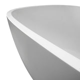 67 in. Solid Surface Freestanding Flatbottom Non-Whirlpool Bathtub in Matte White