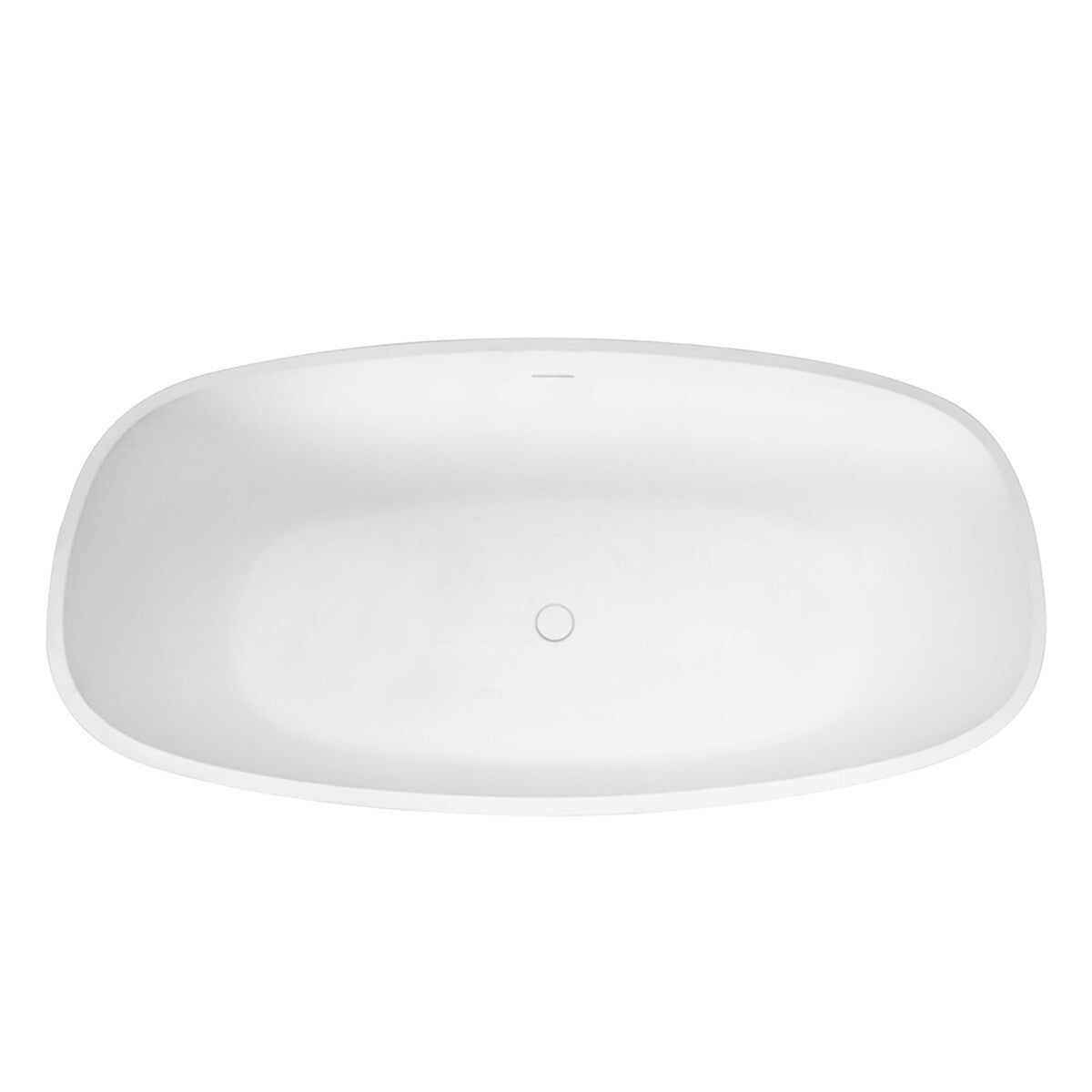 67 in. Solid Surface Freestanding Flatbottom Non-Whirlpool Bathtub in Matte White