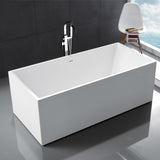 Toolkiss 67 x 31.5 x 23.6 inch 100% Acrylic Freestanding Bathtub Contemporary Soaking Tub with Brushed Nickel Overflow and Drain