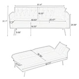 67.71'' Sofa Bed With Adjustment Armres and Backrest,3 Modes Convertible