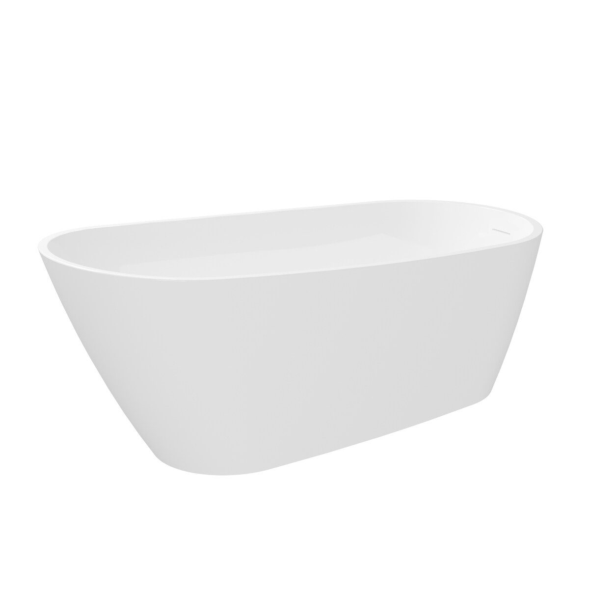 67" Acrylic Freestanding Soaking Bathtub with Overflow and Drain