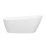 67" Acrylic Freestanding Soaking Bathtub with Overflow and Drain