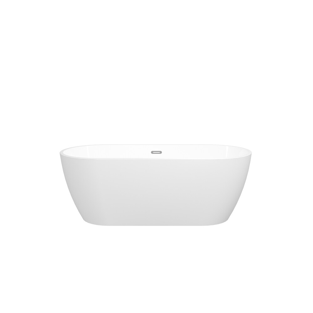 67" Acrylic Soaking Bathtub with Slotted Overflow and Toe-tap Drain