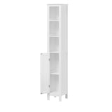 67" Tall Bathroom Storage Cabinet with Adjustable Shelves 1 Doors Freestanding Cabinet with Anti-Tip Open compartments in White