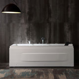 67" X 30" Acrylic Rectangle Whirlpool Bathtub - 9 Water Jets - 8 Air Jets - Led Lights - Left Side Drain - 3-Side Alcove Install