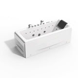 67" X 30" Acrylic Rectangle Whirlpool Bathtub - 9 Water Jets - 8 Air Jets - Led Lights - Left Side Drain - 3-Side Alcove Install