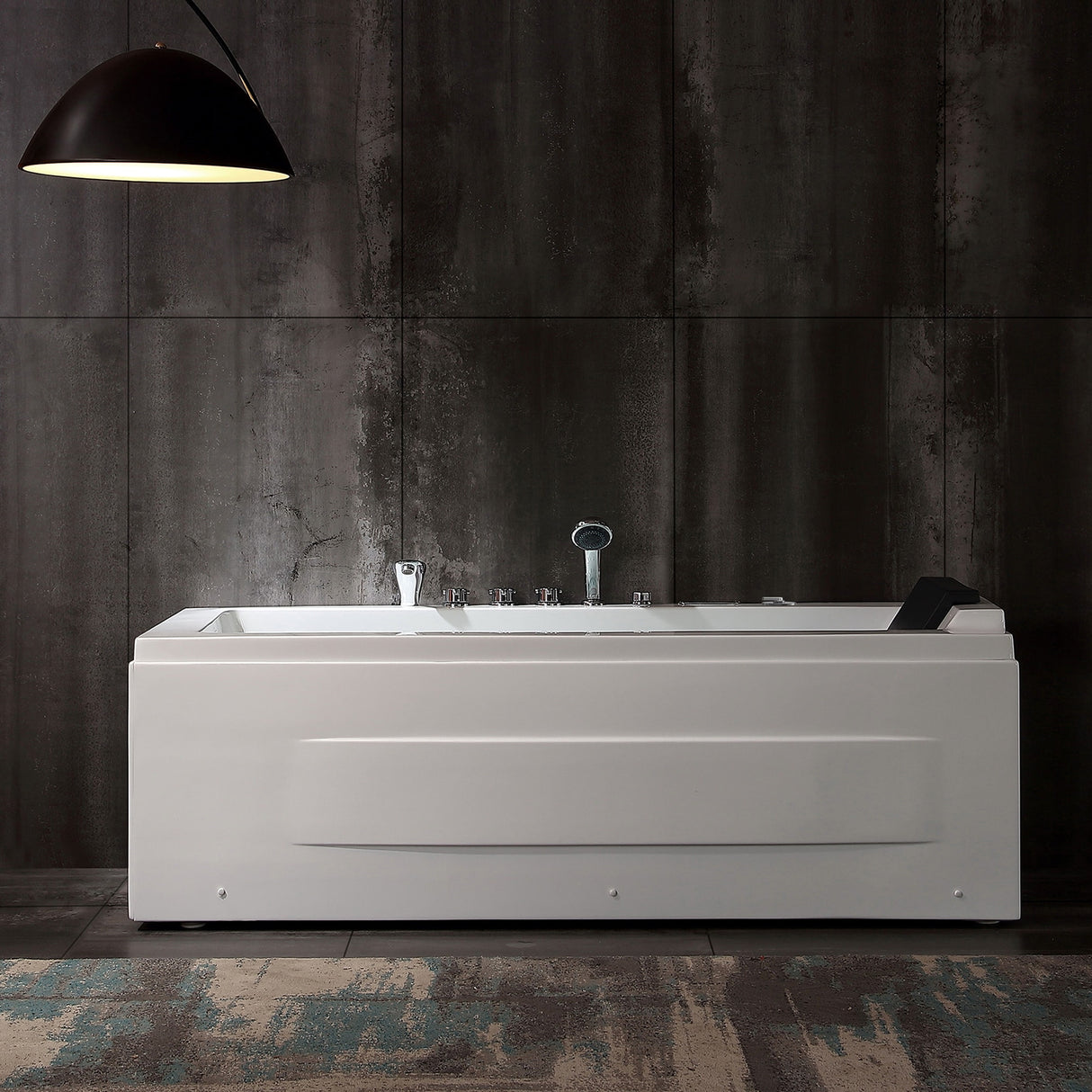 67" X 30" Alcove/tile In Air/whirlpool Lighted Bathtub With Faucet