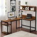 68 Inches Corner Computer Desk, L-Shaped Desk with Hutch
