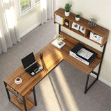 68 Inches Corner Computer Desk, L-Shaped Desk with Hutch