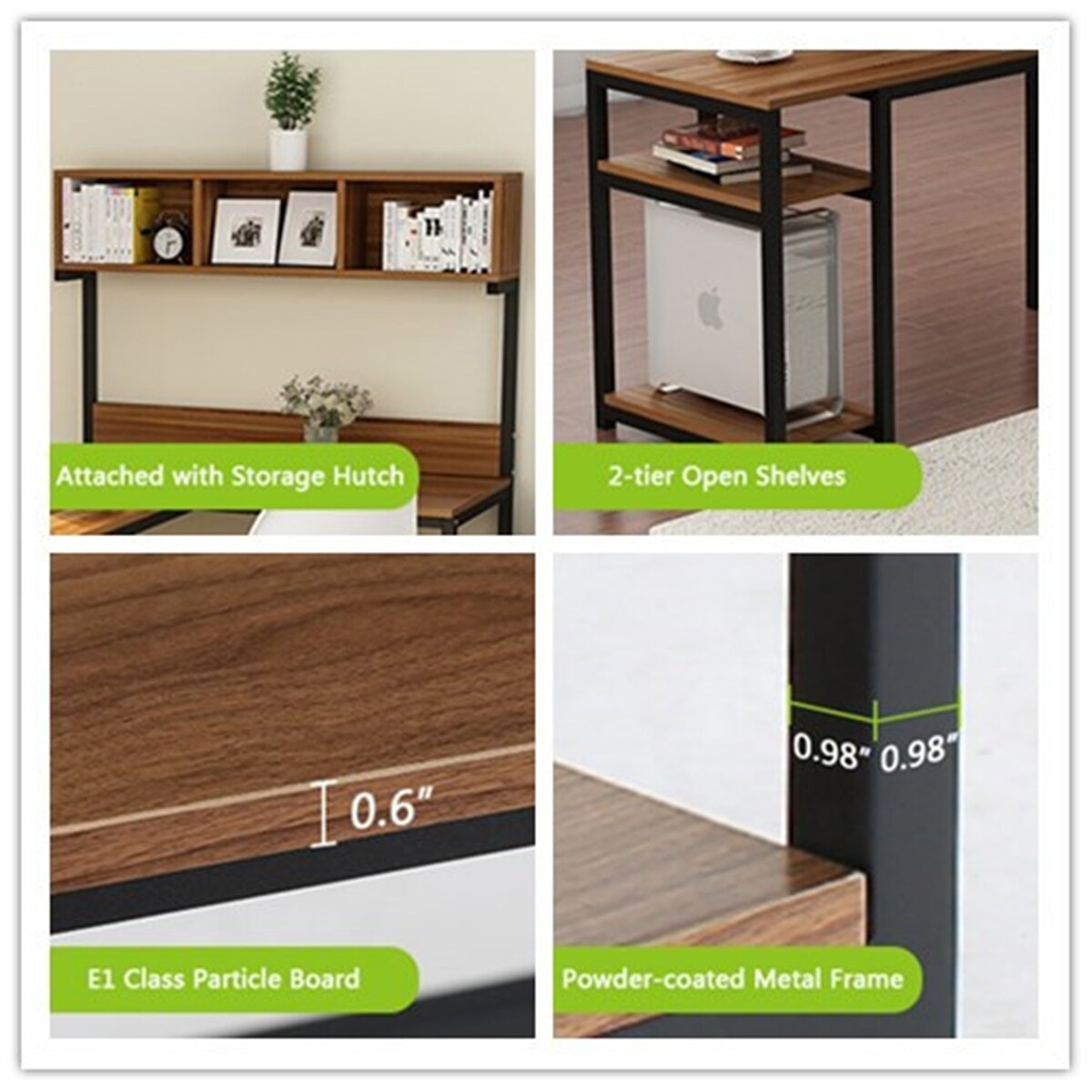 68 Inches Corner Computer Desk, L-Shaped Desk with Hutch