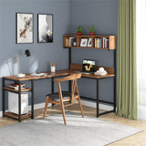 68 Inches Corner Computer Desk, L-Shaped Desk with Hutch