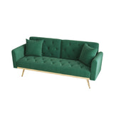 68.3"Velvet Nail Head Sofa Bed with Throw Pillow and Midfoot for Living Room