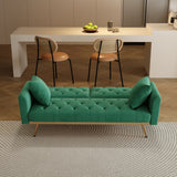 68.3"Velvet Nail Head Sofa Bed with Throw Pillow and Midfoot for Living Room