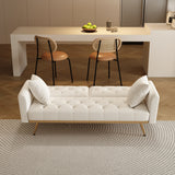 68.3"Velvet Nail Head Sofa Bed with Throw Pillow and Midfoot for Living Room