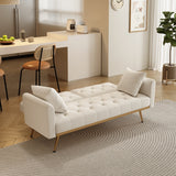 68.3"Velvet Nail Head Sofa Bed with Throw Pillow and Midfoot for Living Room
