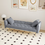 68.3"Velvet Nail Head Sofa Bed with Throw Pillow and Midfoot for Living Room