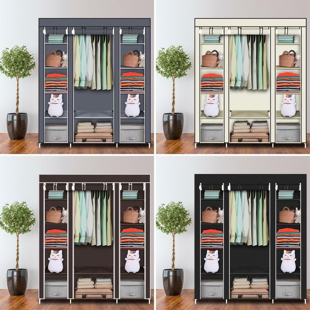 69" Portable Closet Wardrobe Storage Organizer Rack