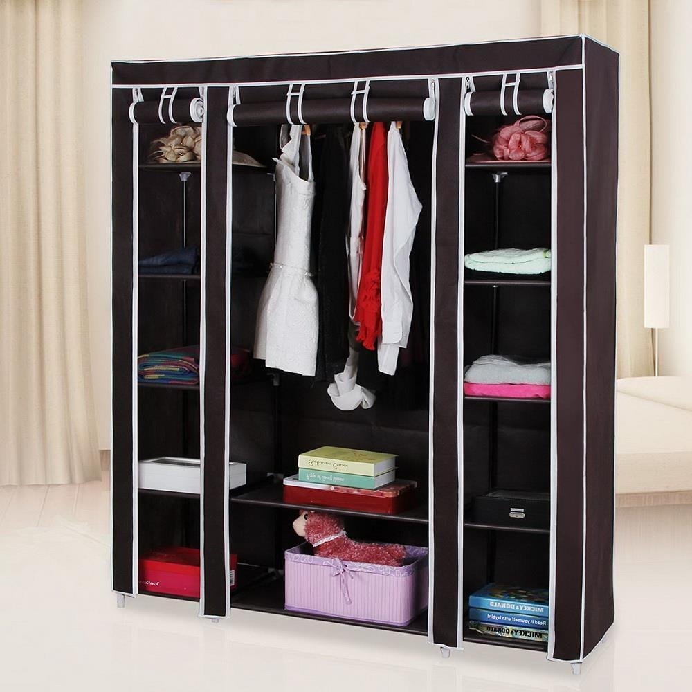 69" Portable Closet Wardrobe Storage Organizer Rack
