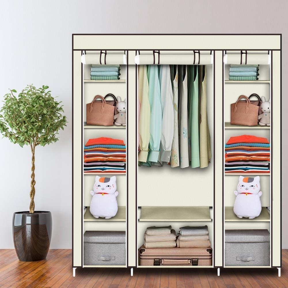 69" Portable Closet Wardrobe Storage Organizer Rack