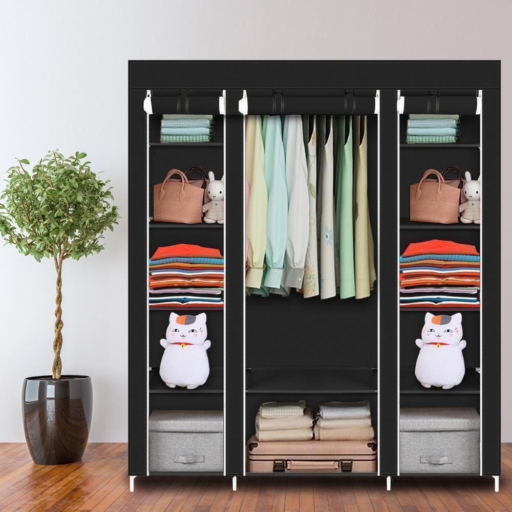 69" Portable Closet Wardrobe Storage Organizer Rack