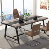 6FT Rectangle Conference Table, 70.9L Meeting Table for 6 People