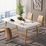 6FT Rectangle Conference Table, 70.9L Meeting Table for 6 People