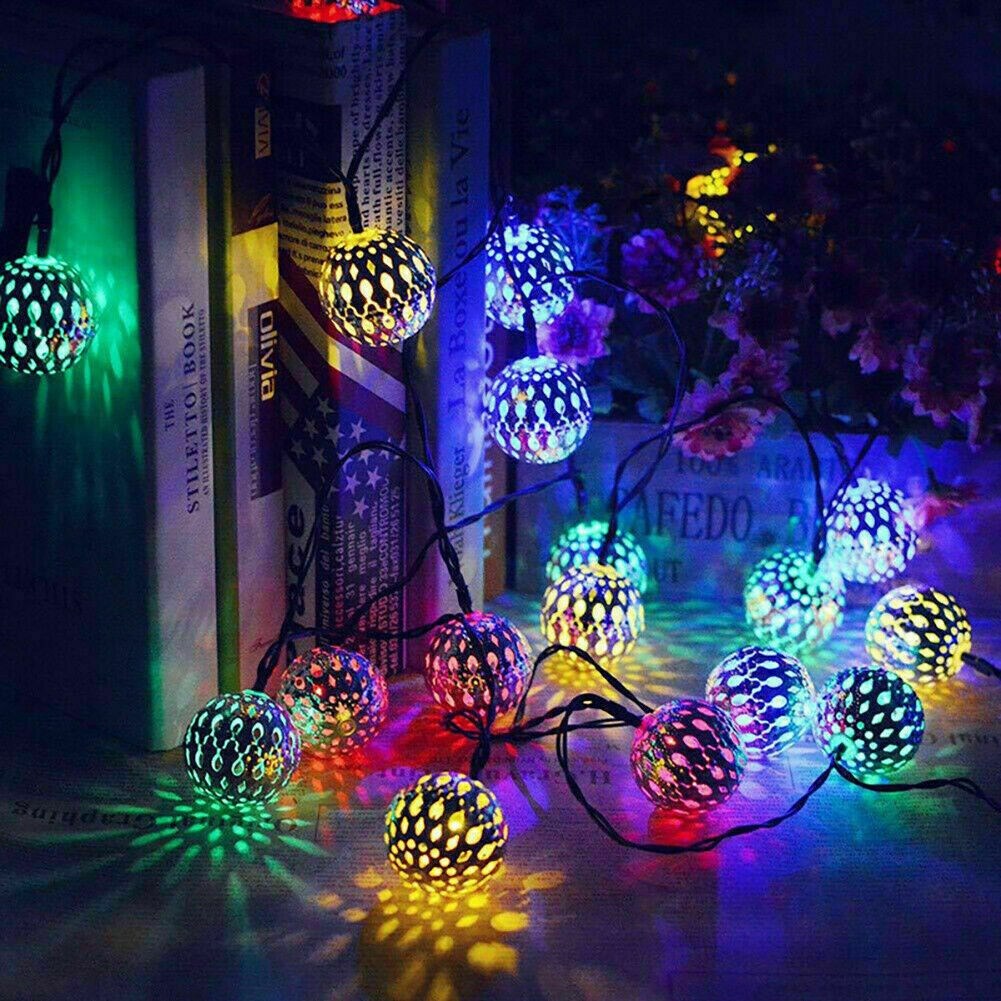 6M 40LED Moroccan Ball Garden Fairy Light String Outdoor Light