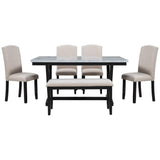 6PCS Marbled Veneers Tabletop Dining Table Set