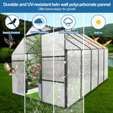 6X10FT Polycarbonate Greenhouse Raised Base and Anchor Aluminum Duty Walk-in Greenhouses for Outdoor Backyard in All Season