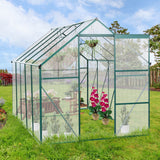 6X10FT Polycarbonate Greenhouse Raised Base and Anchor Aluminum Duty Walk-in Greenhouses for Outdoor Backyard in All Season