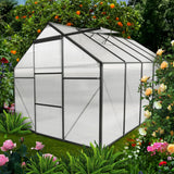 6X10FT Polycarbonate Greenhouse Raised Base and Anchor Aluminum Duty Walk-in Greenhouses for Outdoor Backyard in All Season