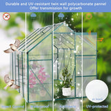 6X10FT Polycarbonate Greenhouse Raised Base and Anchor Aluminum Duty Walk-in Greenhouses for Outdoor Backyard in All Season
