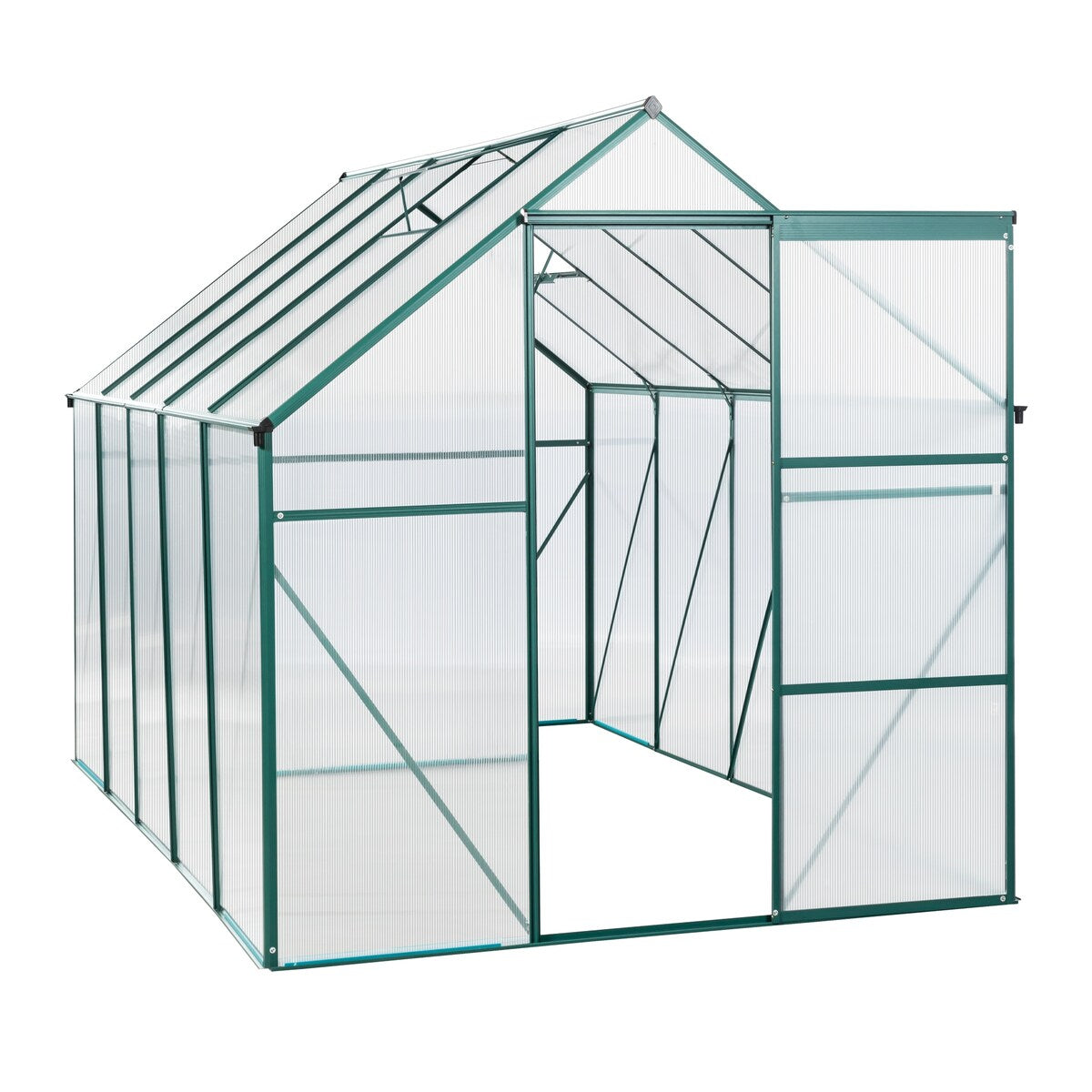 6X10FT Polycarbonate Greenhouse Raised Base and Anchor Aluminum Duty Walk-in Greenhouses for Outdoor Backyard in All Season