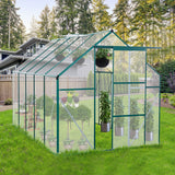 6X10FT Polycarbonate Greenhouse Raised Base and Anchor Aluminum Duty Walk-in Greenhouses for Outdoor Backyard in All Season