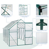 6X10FT Polycarbonate Greenhouse Raised Base and Anchor Aluminum Duty Walk-in Greenhouses for Outdoor Backyard in All Season
