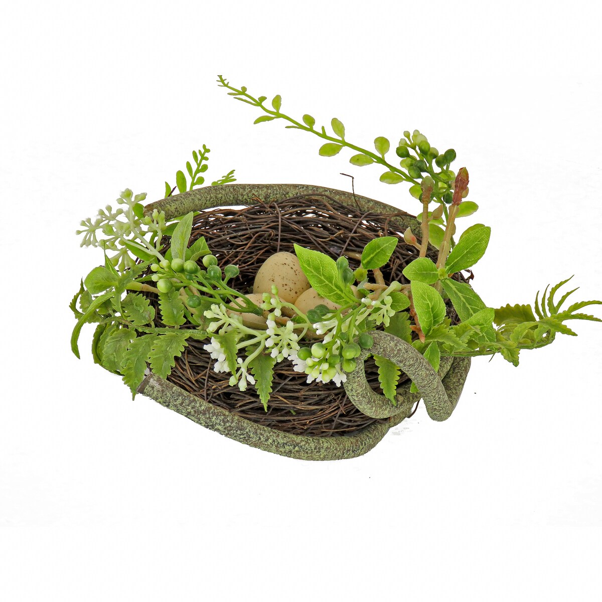 6" Bird's Nest and Greenery Table Décor - 6 in
