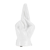 6" Crossing Fingers Signal Hand Statue Decor Contemporary White Ceramic Figurine Artsy Desk Sculpture Creative - 4" x 3" x 8"