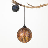 6" Hanging Sphere Solar Light, Copper