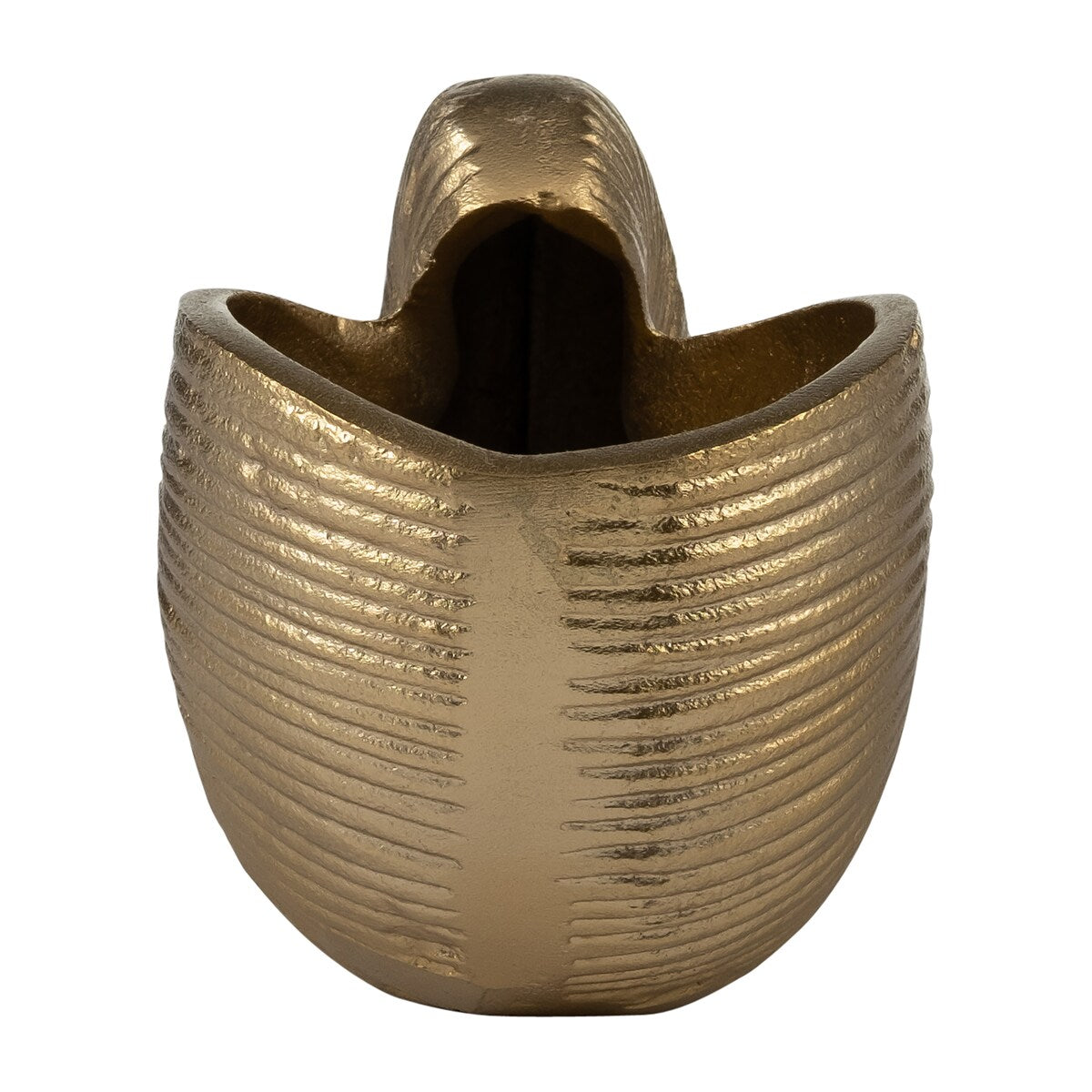 6" Metal Hollow Shell Vase Contemporary Decorative Champagne Gold Glam Coastal Ocean Beach Shell Vase for Home or
