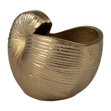 6" Metal Hollow Shell Vase Contemporary Decorative Champagne Gold Glam Coastal Ocean Beach Shell Vase for Home or